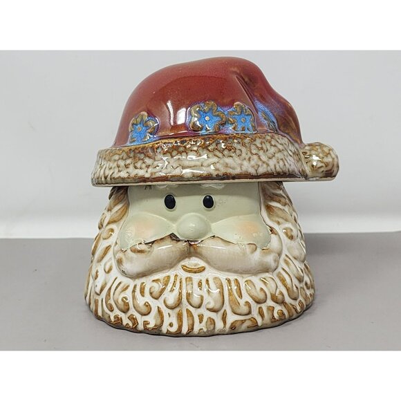 Kirkland's Potter's Garden Santa Glazed Ceramic Tealight Candle‎ Holder - Picture 1 of 11